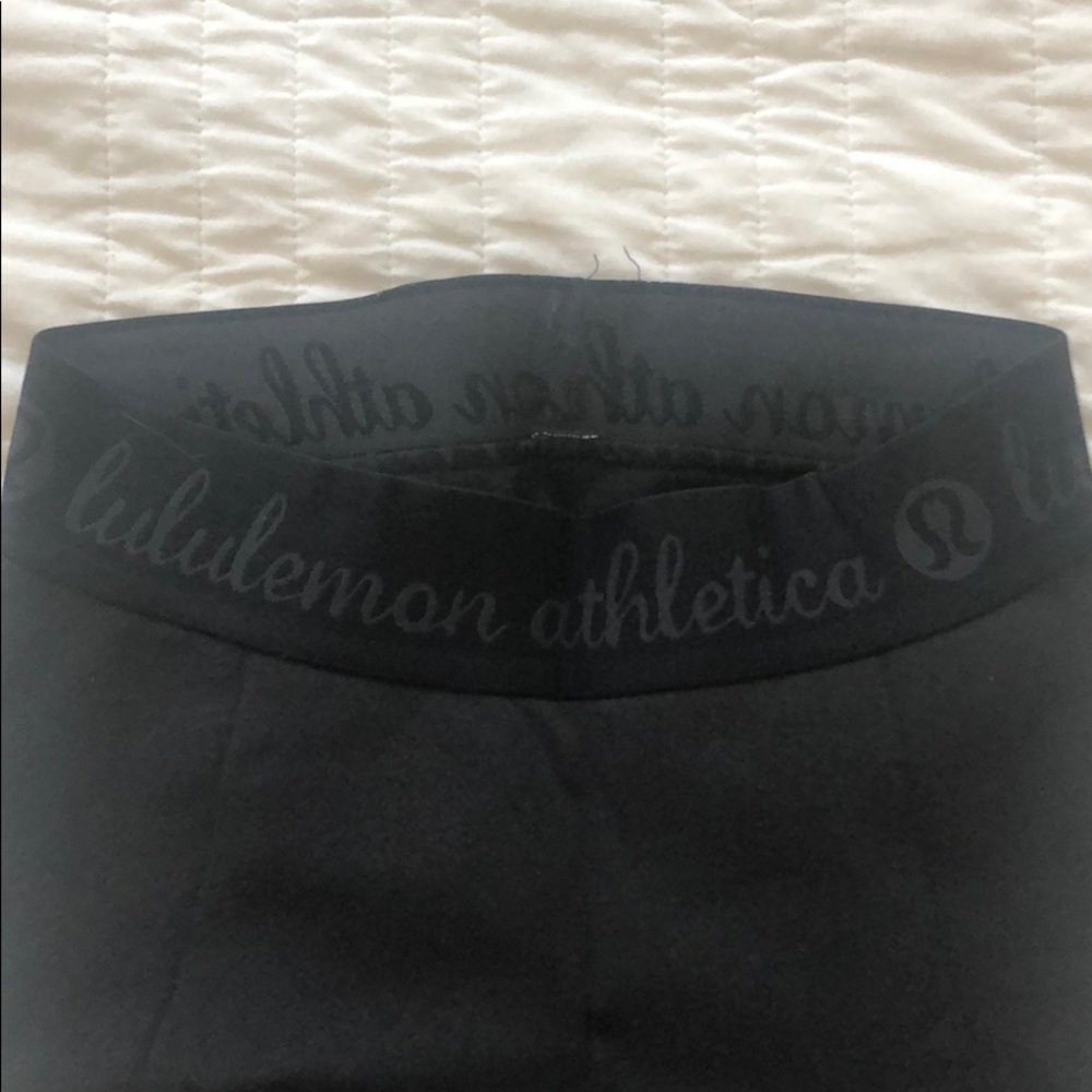 Black lululemon leggings with subtle cutouts